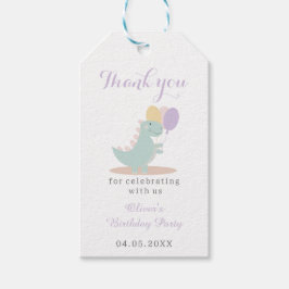 Dinosaur Green Gray Erster Geburtstag Vielen Dank Geschenkanhänger