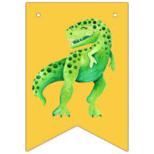 Dinosaur Green Orange and Blue Birthday Wimpelkette (Erste Fahne)