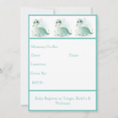 Dinosaur Green Watercolor Babydusche Einladung (Rückseite)