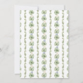 Dinosaur Greenery Bow Cute Baby Shower Invitation Einladung (Rückseite)