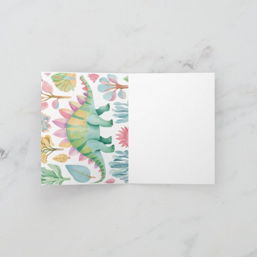 Dinosaur Grußkarte für Mädchen Karte (Innenseite)