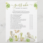 Dinosaur 'Guess Who' Baby Showspiel Flyer (Vorne)