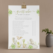 Dinosaur 'Guess Who' Baby Showspiel Flyer