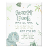 Dinosaur Guest Book Party Sign Fotodruck (Vorne)