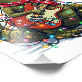 Dinosaur Guitar Player Xmas Fotodruck (Ecke)