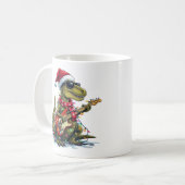 Dinosaur Guitar Player Xmas Kaffeetasse (Vorderseite Links)