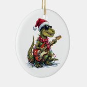 Dinosaur Guitar Player Xmas Keramik Ornament (Rechts)