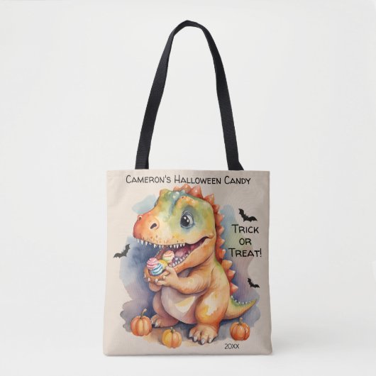 Dinosaur Halloween Candy Trick oder Treat Tasche (Vorderseite)