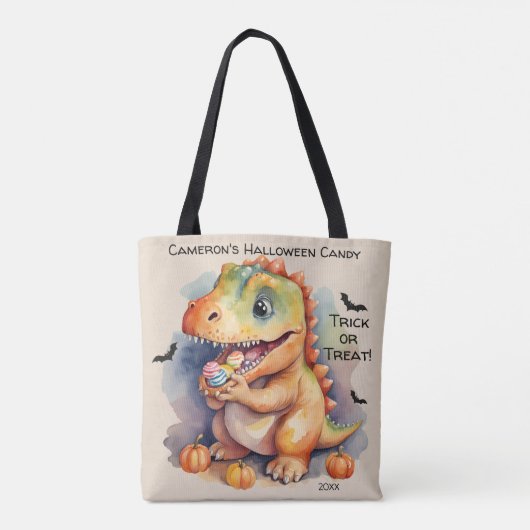 Dinosaur Halloween Candy Trick oder Treat Tasche (Rückseite)