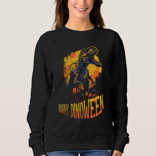 Dinosaur Halloween Costume Dino Halloween Pumpkin  Sweatshirt (Vorderseite)