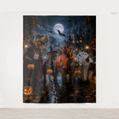 Dinosaur Halloween-Teppich/Halloween-Dinosaurier Wandteppich (Vorderseite)
