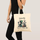 Dinosaur Halloween Trick oder Treat Tote Bag Tragetasche (Vorderseite (Produkt))