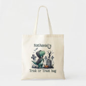 Dinosaur Halloween Trick oder Treat Tote Bag Tragetasche (Vorne)