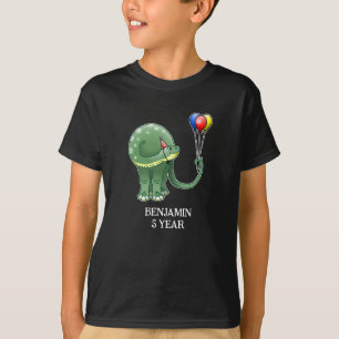 Dinosaur hält Luftballons Geburtstag T-Shirt