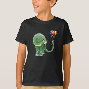 Dinosaur hält Luftballons T-Shirt