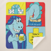 Dinosaur Hanukkah Sherpa Blanket/Mittel Sherpadecke (Vorderseite)
