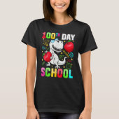 Dinosaur Happy 100th Day of School Dino Kids 100 D T-Shirt (Vorderseite)