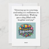 Dinosaur Happy Birthday Card Feiertagskarte (Rückseite)