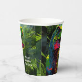 Dinosaur Happy Birthday Jungle Pink Paper Cups Pappbecher (Rechts)
