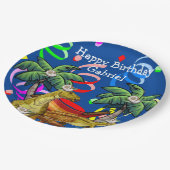 Dinosaur Happy Birthday Paper Tellers Pappteller (Schrägansicht)
