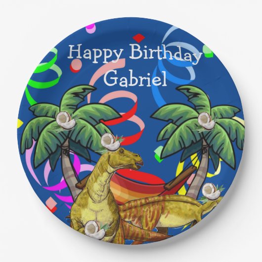 Dinosaur Happy Birthday Paper Tellers Pappteller (Vorderseite)