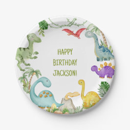 Dinosaur Happy Birthday Party Pappteller
