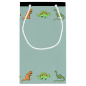 Dinosaur Happy Birthday Personalisiert Bag Kleine Geschenktüte (Rückseite)