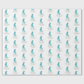 Dinosaur Happy Birthday Personalisiert Boy Name Geschenkpapier (Flach)