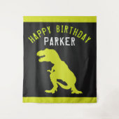 Dinosaur Happy Birthday Personalisiert Wandteppich (Vorderseite)