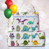 Dinosaur Happy Birthday Personalize Name Geschenkpapier