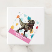 Dinosaur Happy Birthday Pink Geschenkanhänger (Beispiel)