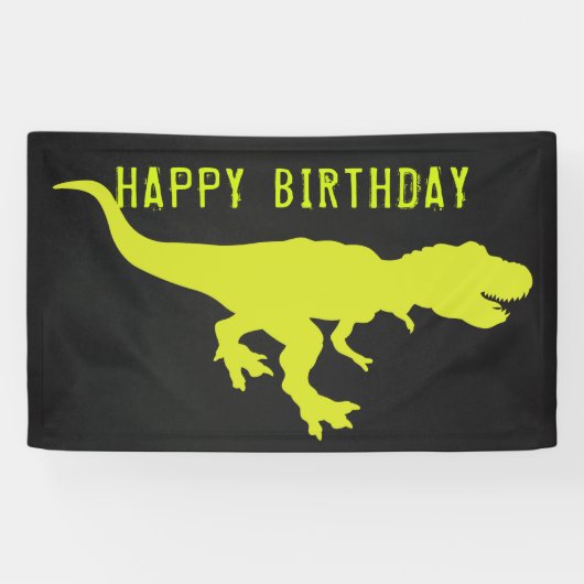Dinosaur Happy Birthday T Rex Banner (Horizontal)