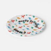 Dinosaur Happy Geburtstag Pappteller (Schrägansicht)