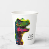 Dinosaur Happy Geburtstagskinder Paper Cups Pappbecher (Rückseite)