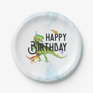 Dinosaur Happy Geburtstagspapier Teller