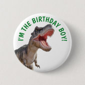 Dinosaur Happy T Rex BOY Button (Vorderseite)