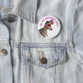 Dinosaur Happy T Rex GIRL Button (Beispiel)