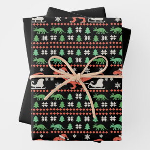 Dinosaur hässlicher Weihnachtspullover T Rex Xmas  Geschenkpapier Set