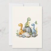 Dinosaur Hatching Soon Baby Boy Shower  Einladung (Rückseite)