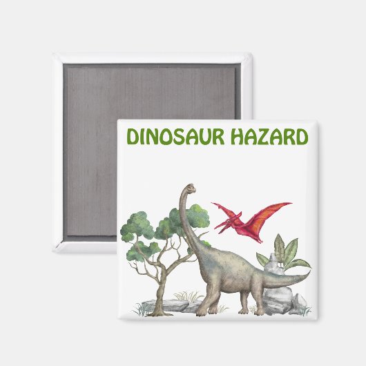 Dinosaur Hazard Magnet (Vorderseite/Rückseite)