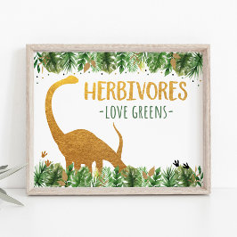 Dinosaur Herbivores Geburtstagsschild Poster