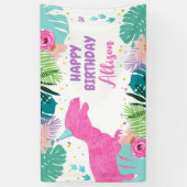 Dinosaur Hintergrund T-Rex Rosa Dino Girl Geburtst Banner (Vertikal)
