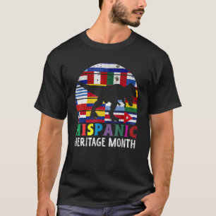 Dinosaur Hispanic Heritage Monat National Latino V T-Shirt
