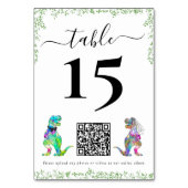Dinosaur-Hochzeit QR-Code-Tischnummer Tischnummer (Vorderseite)