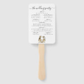 Dinosaur Hochzeitfeier Schwarz-Weiß-Programm Fächer (Rückseite)