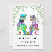 Dinosaur Hochzeitsthema Save The Date (Vorderseite)