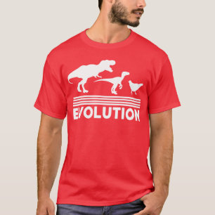 Dinosaur Huhn Evolution Lustig Vintage Retro 70er T-Shirt