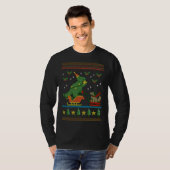 DINOSAUR HUNDE SCHLEIGH REISE UGLY CHRISTMAS TREX T-Shirt (Vorne ganz)