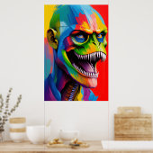 Dinosaur Hybrid Cyborg Art - T-Rex Illustration Poster (Küche)