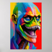 Dinosaur Hybrid Cyborg Art - T-Rex Illustration Poster (Vorne)